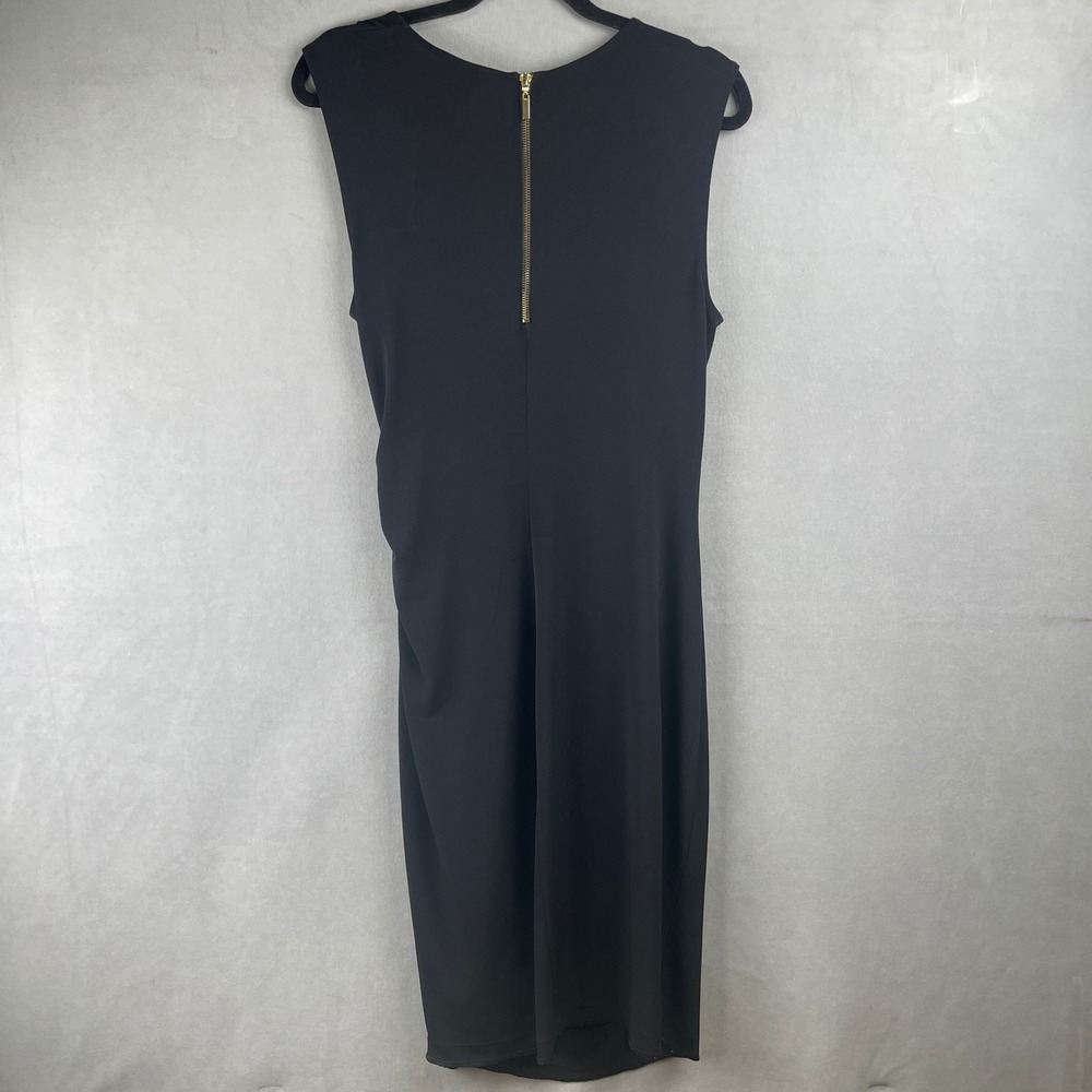 VICTORIAS SECRET Black Sleeveless Draped Sheath Stretch Dress L Cocktail Party - Picture 4 of 15
